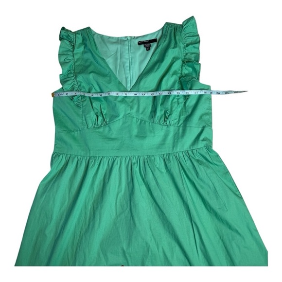 Maggy London V-Neck Sleeveless Ruffle Front Tiered Maxi Dress in Katydid Green - Picture 10 of 12